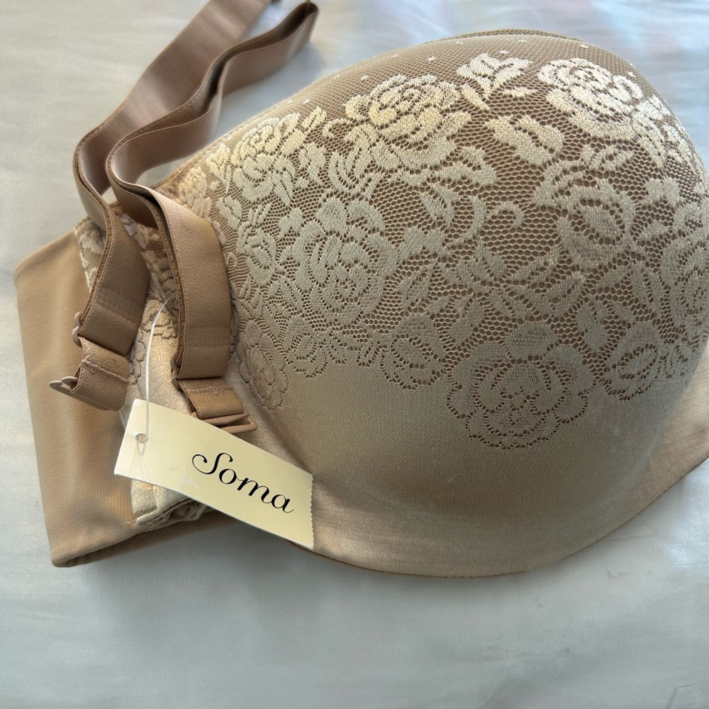 Soma Women's Floral Lace Bra - Cream